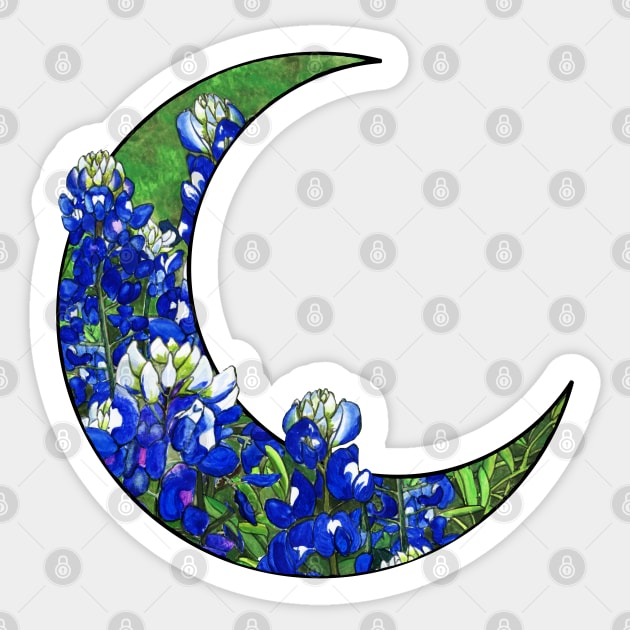 Bluebonnet Moon Sticker by Heather Dorsch Creations